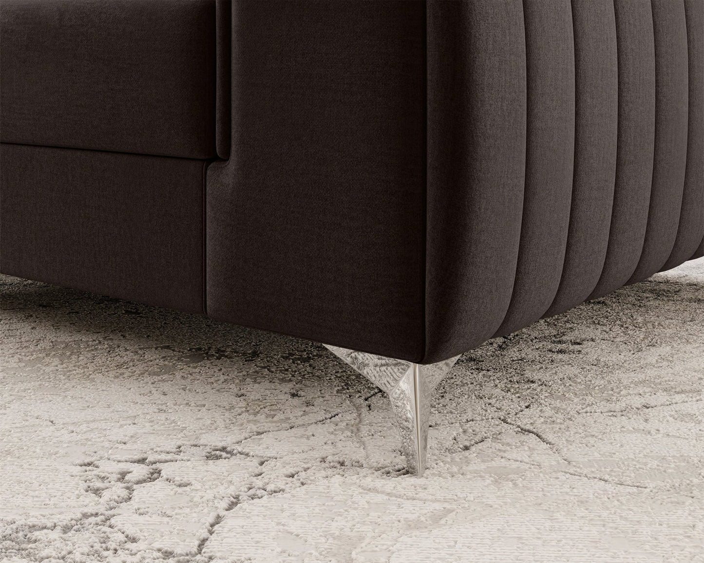 Laurence Modern Accent Chair - Dark Brown - Couch Potato