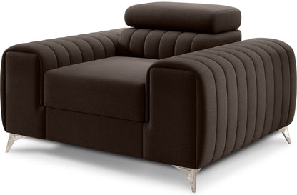 Laurence Modern Accent Chair - Dark Brown - Couch Potato