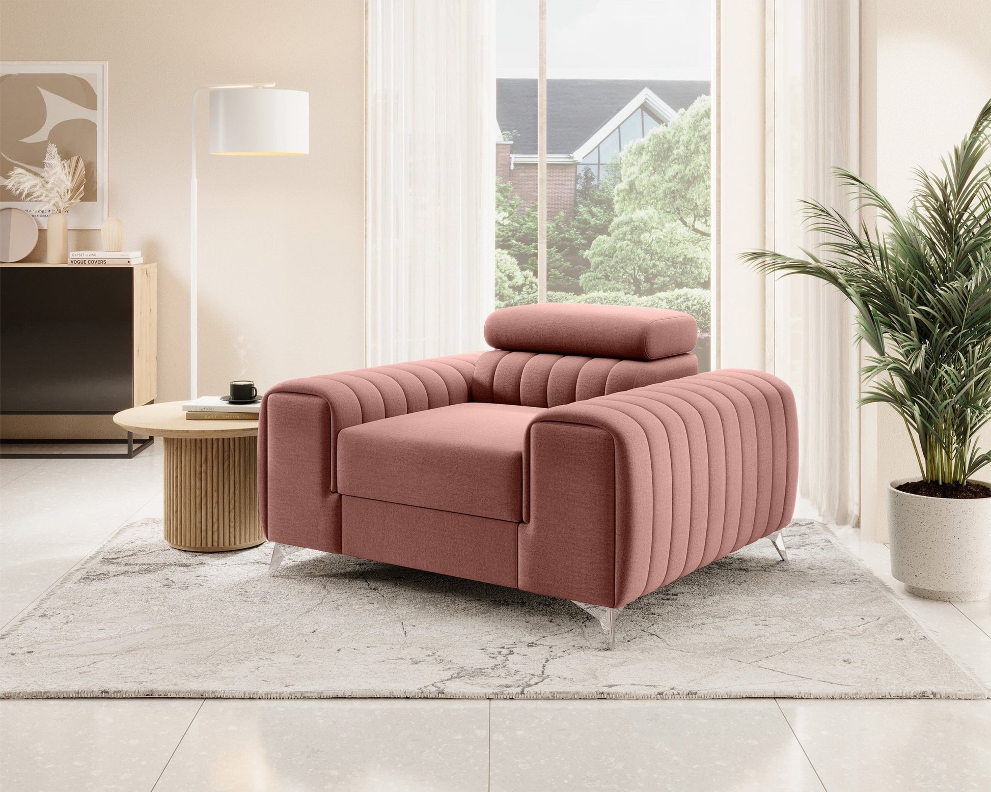 Laurence Modern Accent Chair - Plum - Couch Potato
