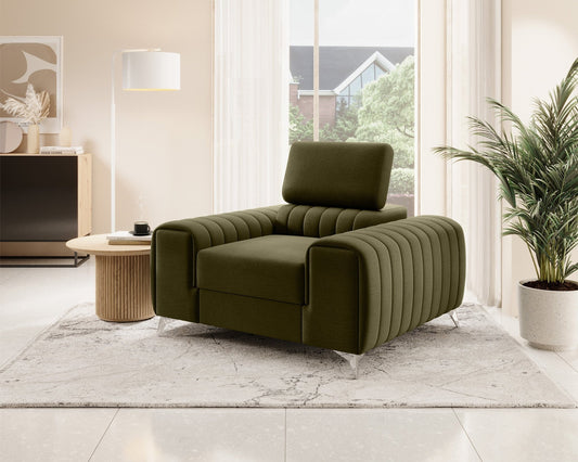 Laurence Modern Accent Chair - Olive Green - Couch Potato