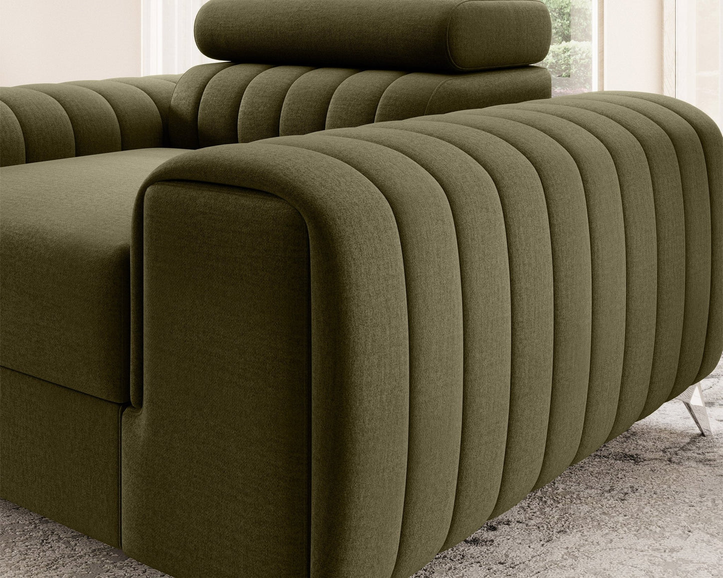 Laurence Modern Accent Chair - Olive Green - Couch Potato