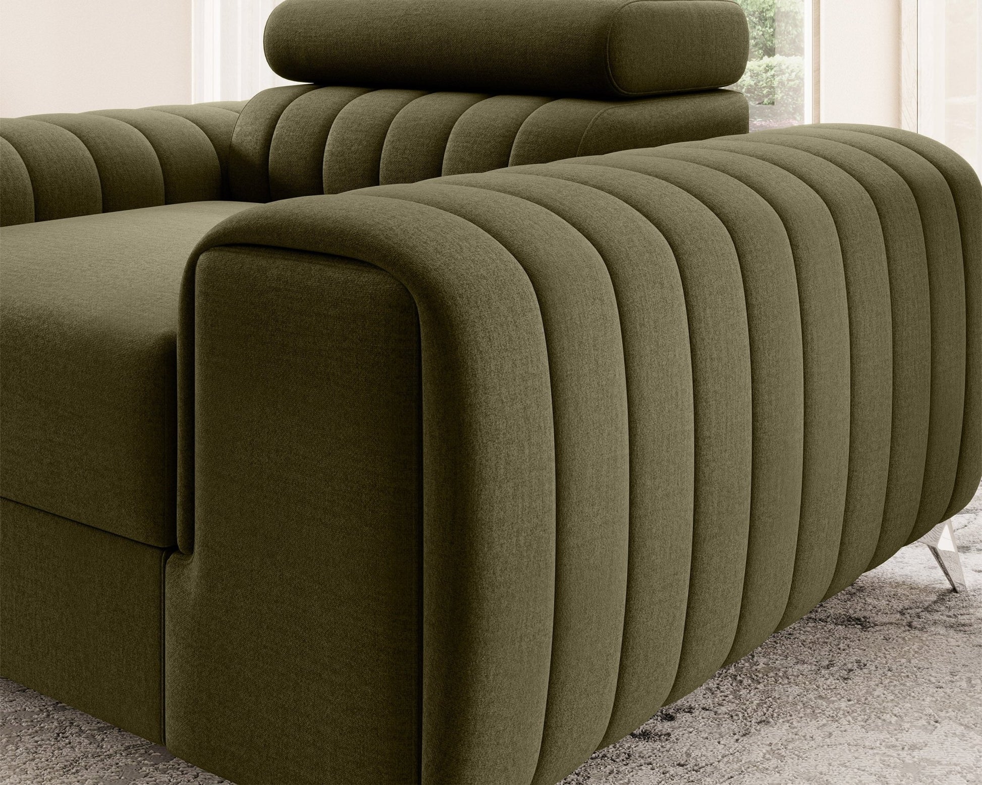 Laurence Modern Accent Chair - Olive Green - Couch Potato