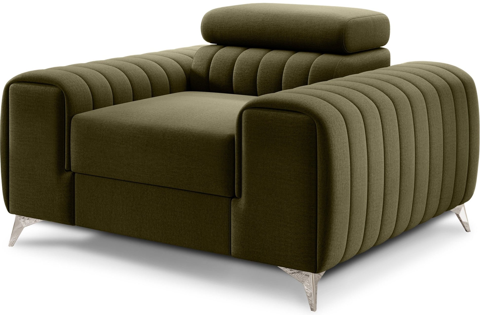 Laurence Modern Accent Chair - Olive Green - Couch Potato