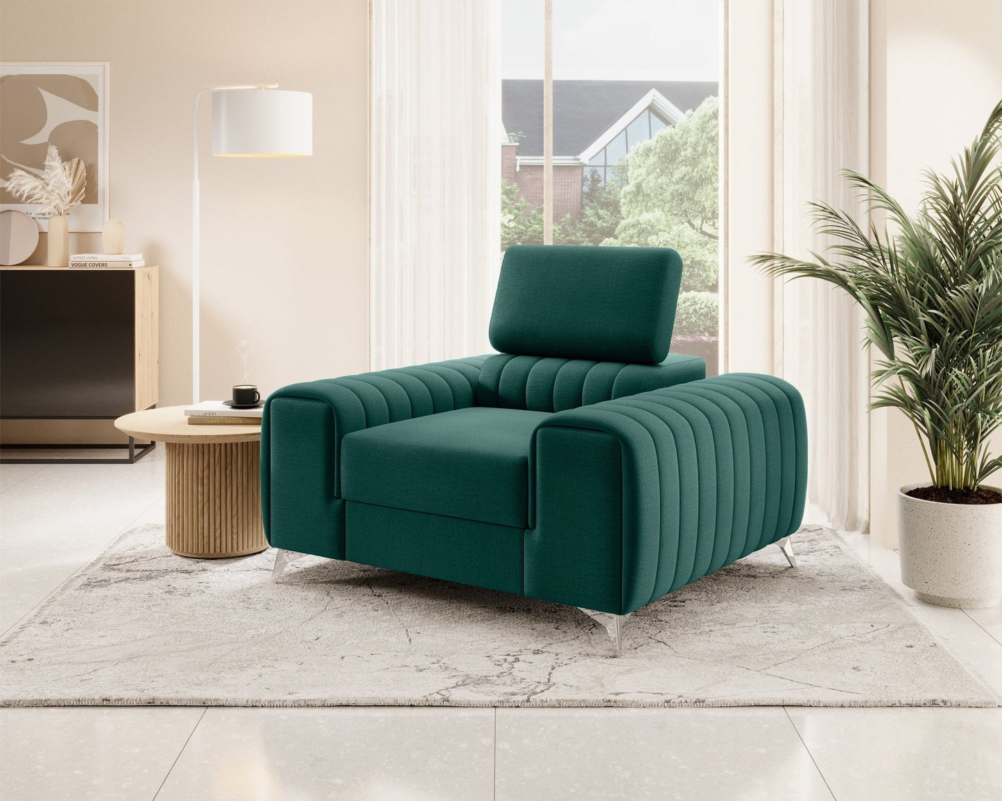 Laurence Modern Accent Chair - Teal Green - Couch Potato