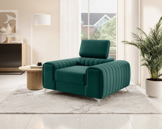 Laurence Modern Accent Chair - Teal Green - Couch Potato