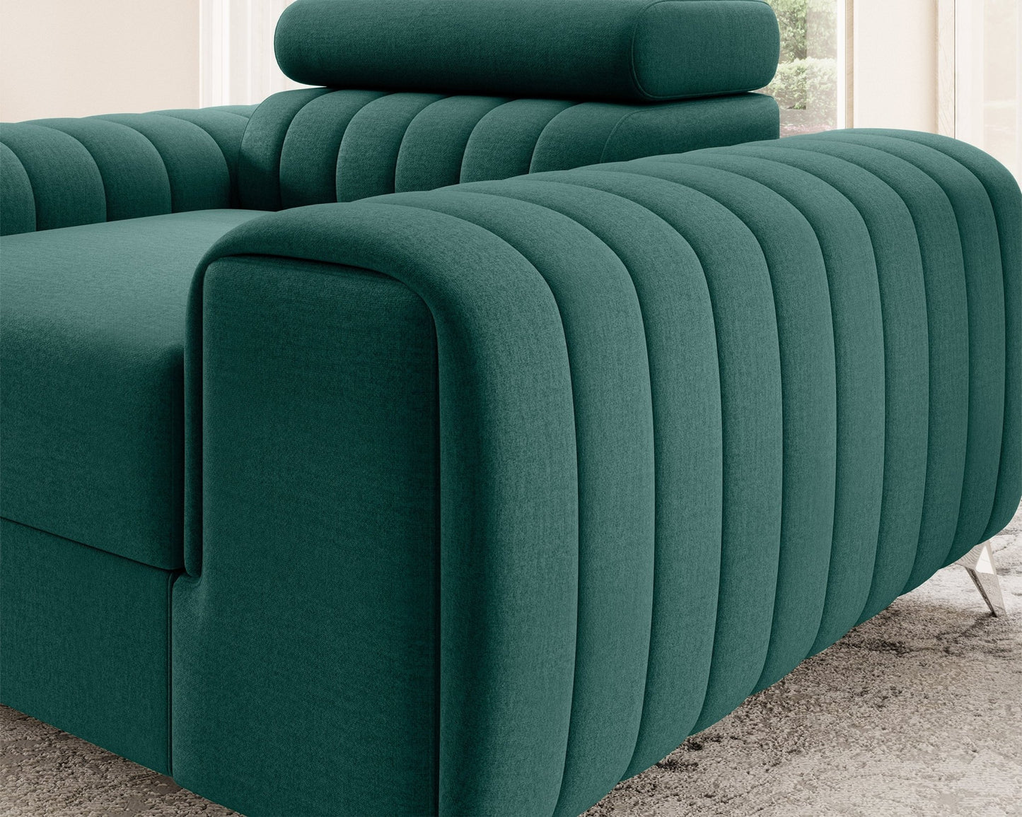 Laurence Modern Accent Chair - Teal Green - Couch Potato