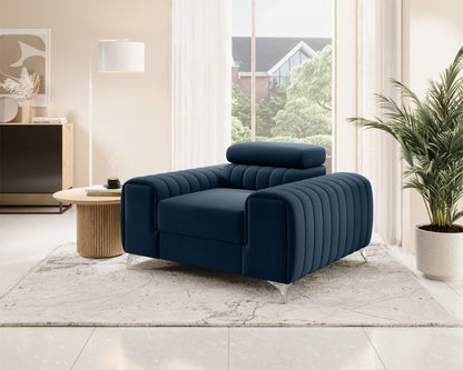 Laurence Modern Accent Chair - Navy Blue - Couch Potato