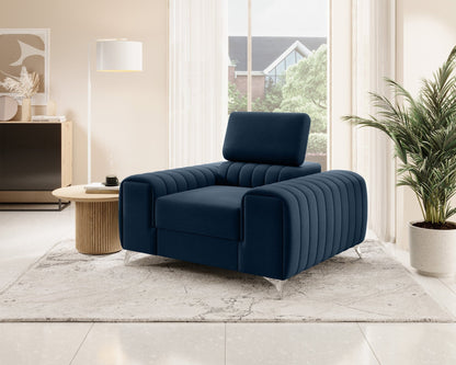 Laurence Modern Accent Chair - Navy Blue - Couch Potato