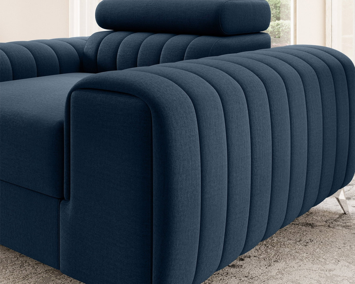 Laurence Modern Accent Chair - Navy Blue - Couch Potato