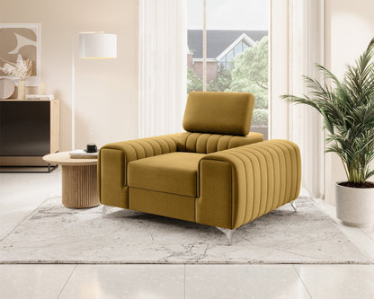 Laurence Modern Accent Chair - Mustard - Couch Potato