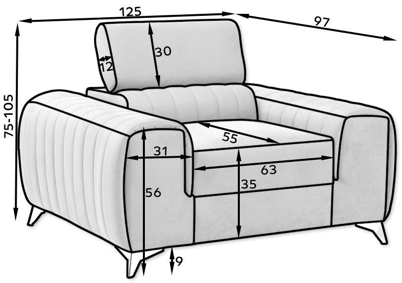 Laurence Modern Accent Chair - Navy Blue - Couch Potato