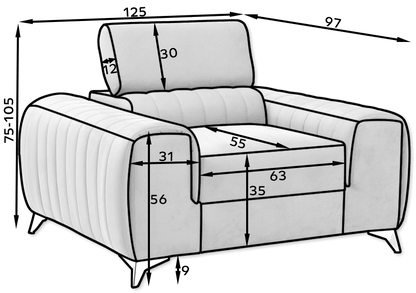 Laurence Modern Accent Chair - Dark Brown - Couch Potato