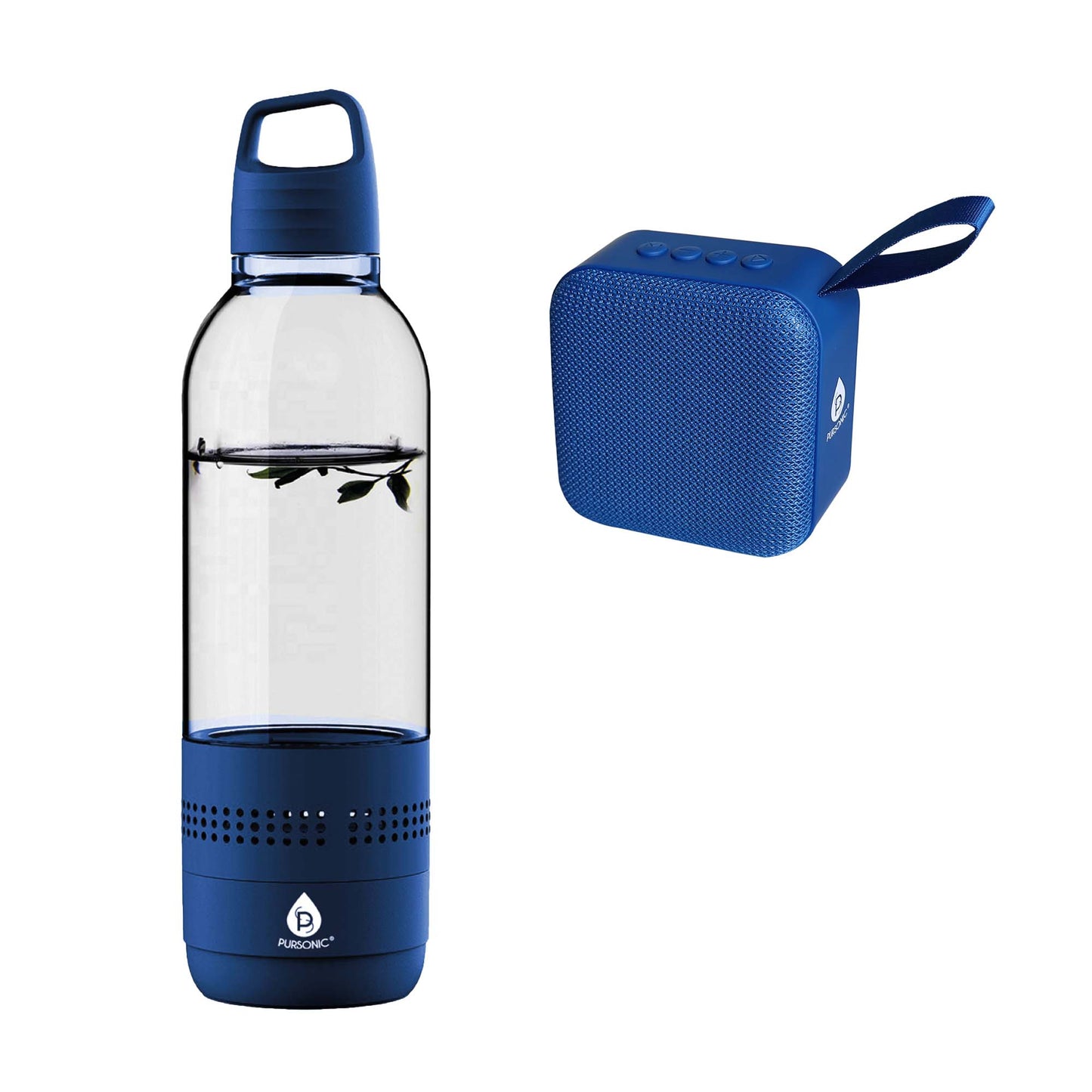 Pursonic Wireless Hydration & Sound Bundle – 2 - in - 1 Water Bottle Speaker & Portable Wireless Speaker - Couch Potato
