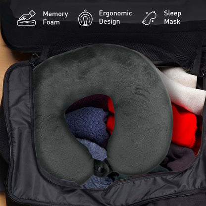 Pursonic Travel Comfort & Entertainment Bundle – 2 - in - 1 Water Bottle Speaker & Memory Foam Travel Pillow with Sleep Mask - Couch Potato