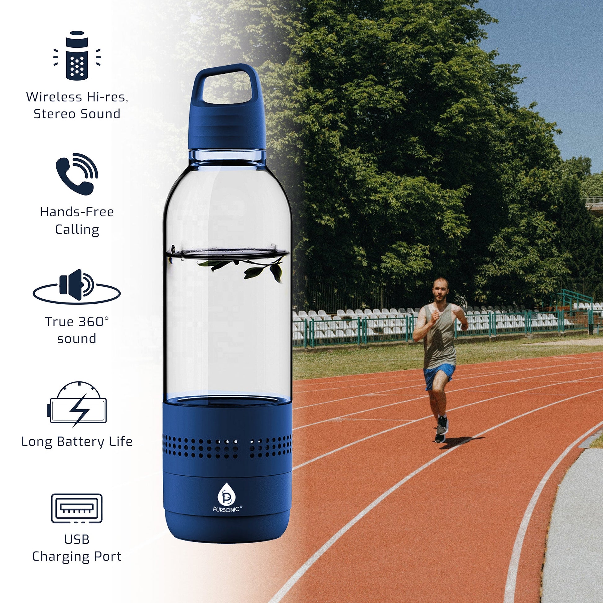 Pursonic 2 - in - 1 Water Bottle with Built - In Wireless Speaker - Couch Potato