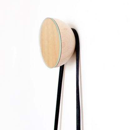 Round Beech Wood Wall Mounted Mirror Coat Hook - Couch Potato