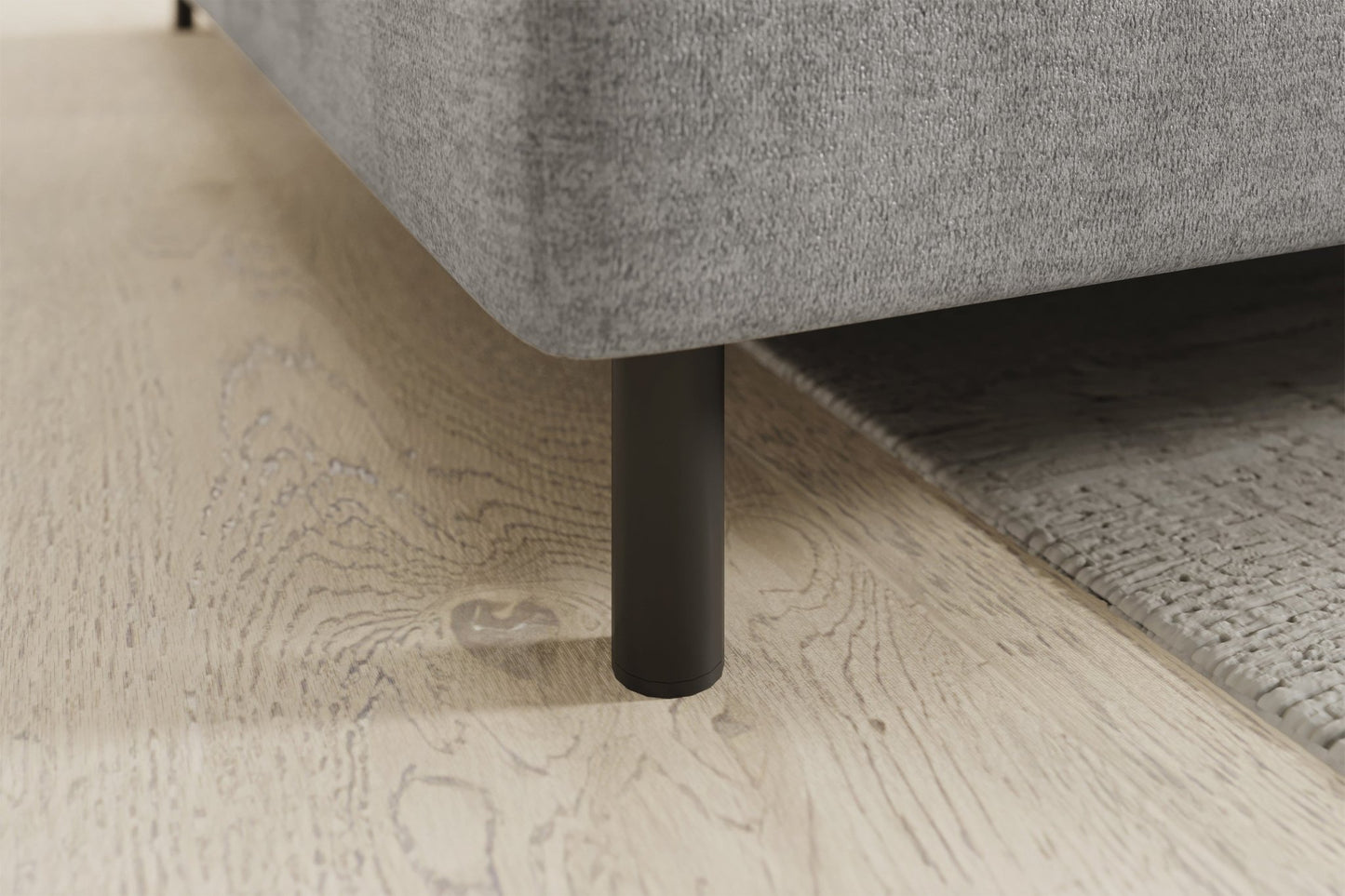 Barea 3 Seater Storage Sleeper Chaise Sofa - Light Grey - Couch Potato