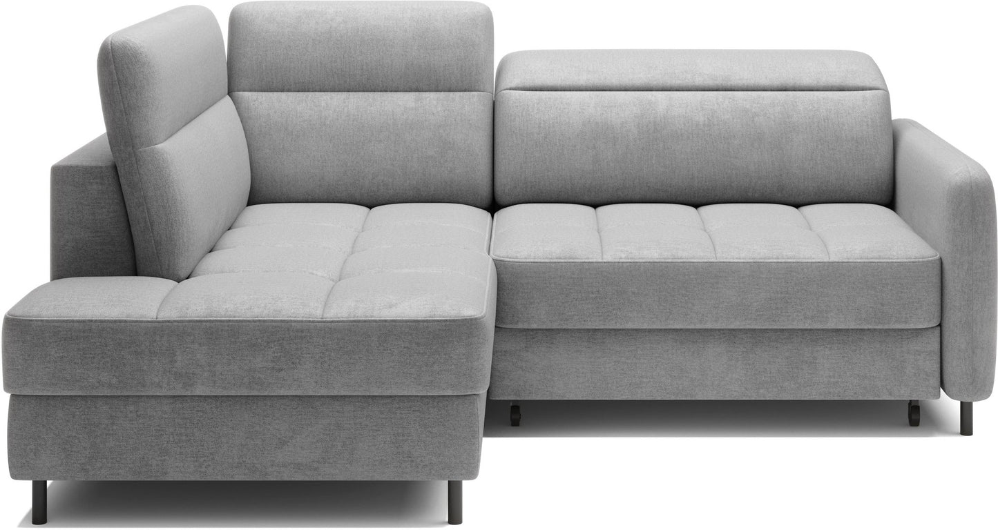 Barea 3 Seater Storage Sleeper Chaise Sofa - Light Grey - Couch Potato