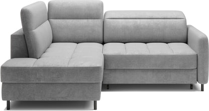 Barea 3 Seater Storage Sleeper Chaise Sofa - Light Grey - Couch Potato