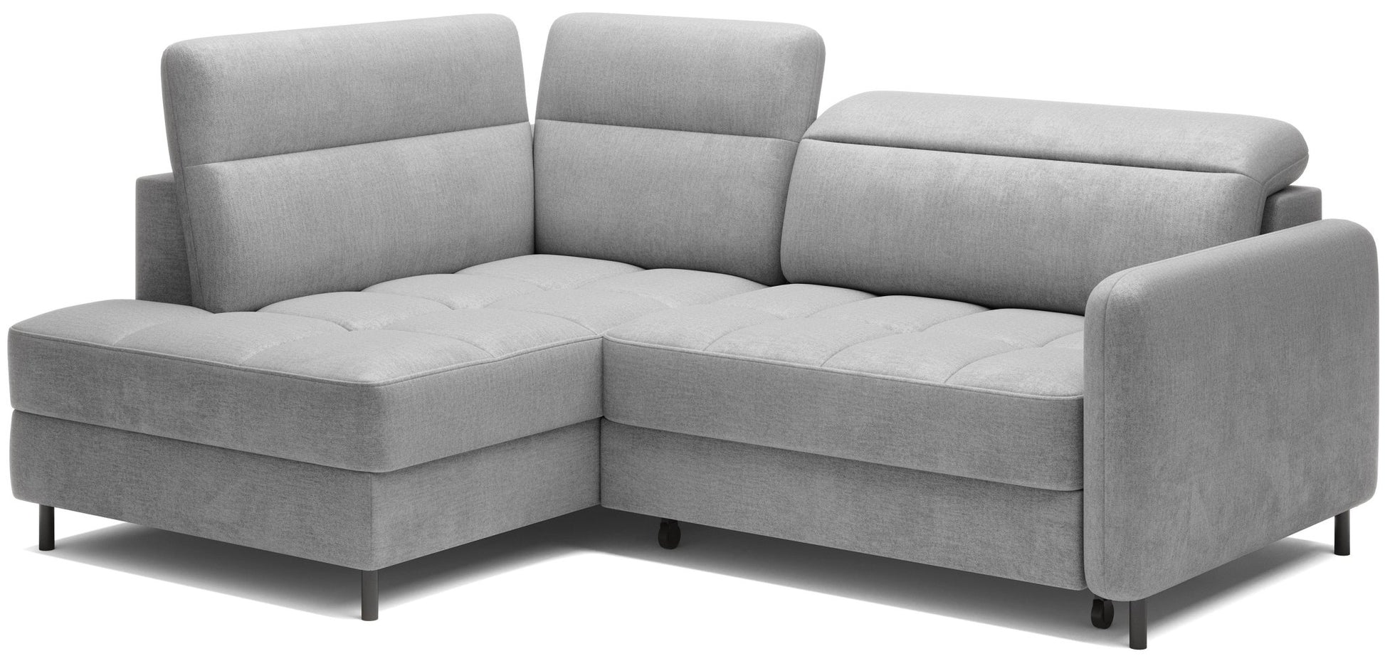 Barea 3 Seater Storage Sleeper Chaise Sofa - Light Grey - Couch Potato