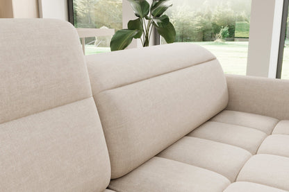 Barea 3 Seater Storage Sleeper Chaise Sofa - Beige - Couch Potato