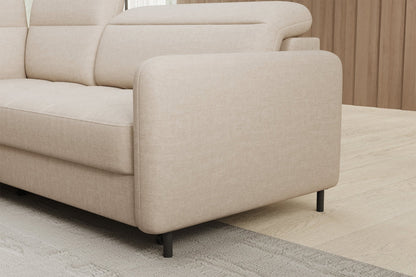 Barea 3 Seater Storage Sleeper Chaise Sofa - Beige - Couch Potato
