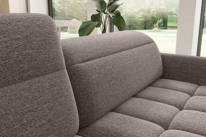 Barea 3 Seater Storage Sleeper Chaise Sofa - Fudge Brown - Couch Potato