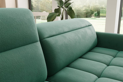 Barea 3 Seater Storage Sleeper Chaise Sofa - Emerald Green - Couch Potato