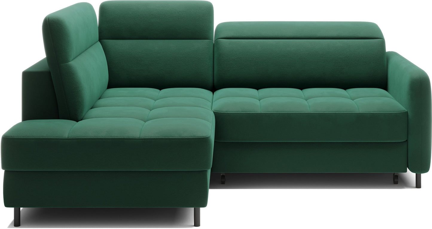 Barea 3 Seater Storage Sleeper Chaise Sofa - Emerald Green - Couch Potato