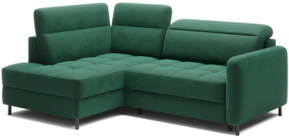 Barea 3 Seater Storage Sleeper Chaise Sofa - Emerald Green - Couch Potato