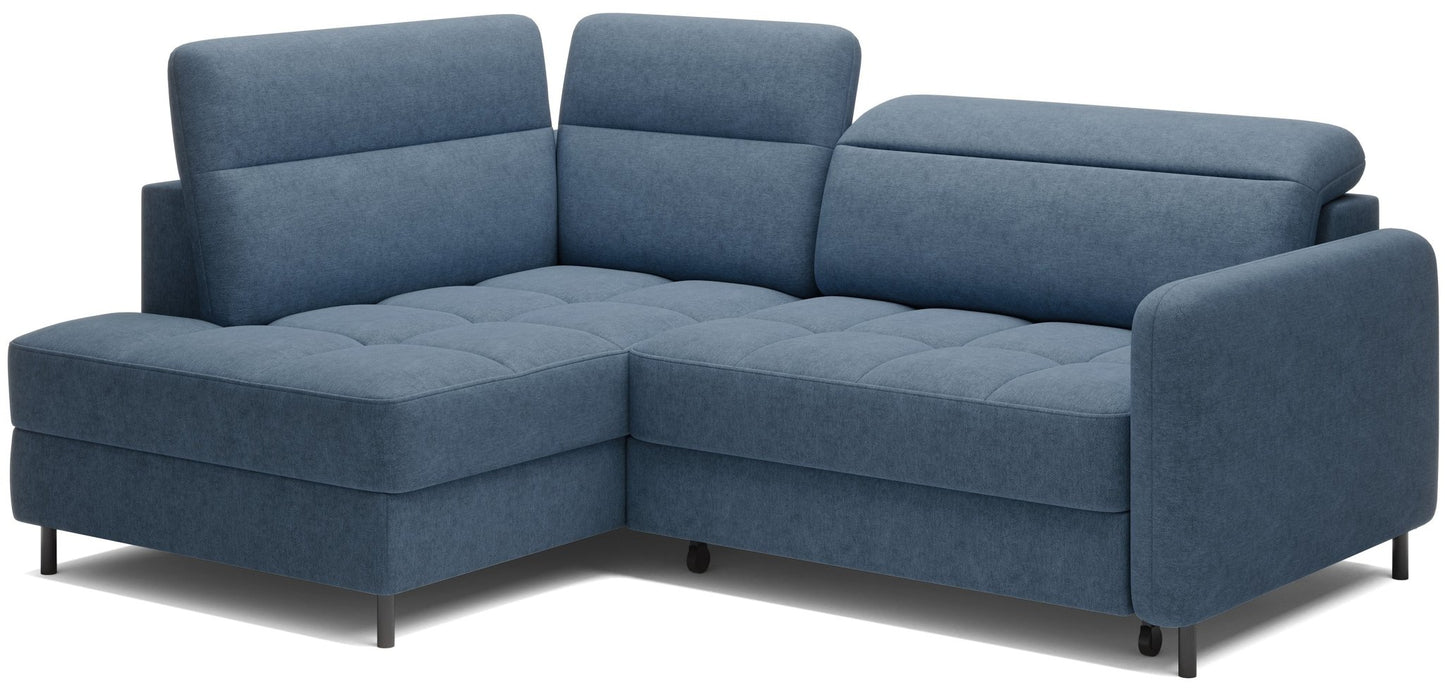 Barea 3 Seater Storage Sleeper Chaise Sofa - Soft Blue - Couch Potato