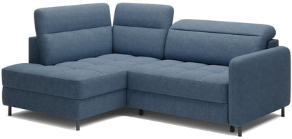 Barea 3 Seater Storage Sleeper Chaise Sofa - Soft Blue - Couch Potato