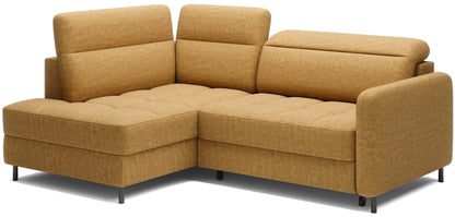 Barea 3 Seater Storage Sleeper Chaise Sofa - Mustard - Couch Potato