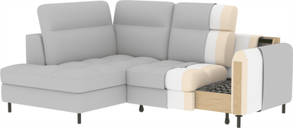 Barea 3 Seater Storage Sleeper Chaise Sofa - Soft Blue - Couch Potato