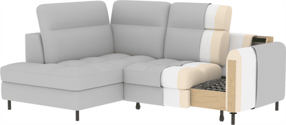 Barea 3 Seater Storage Sleeper Chaise Sofa - Mustard - Couch Potato