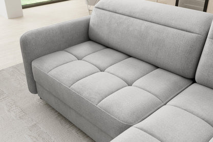 Barea 3 Seater Storage Sleeper Chaise Sofa - Light Grey - Couch Potato