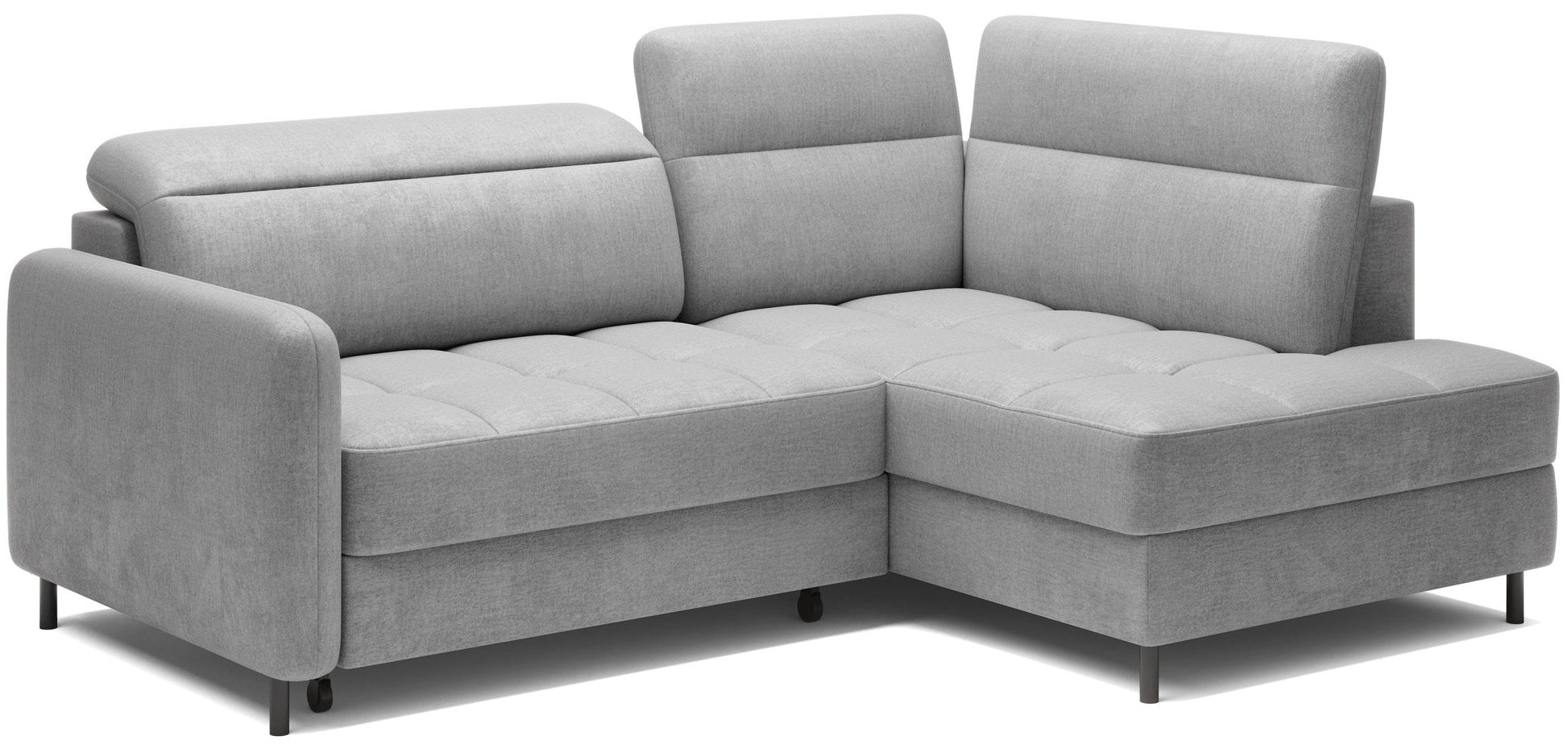 Barea 3 Seater Storage Sleeper Chaise Sofa - Light Grey - Couch Potato