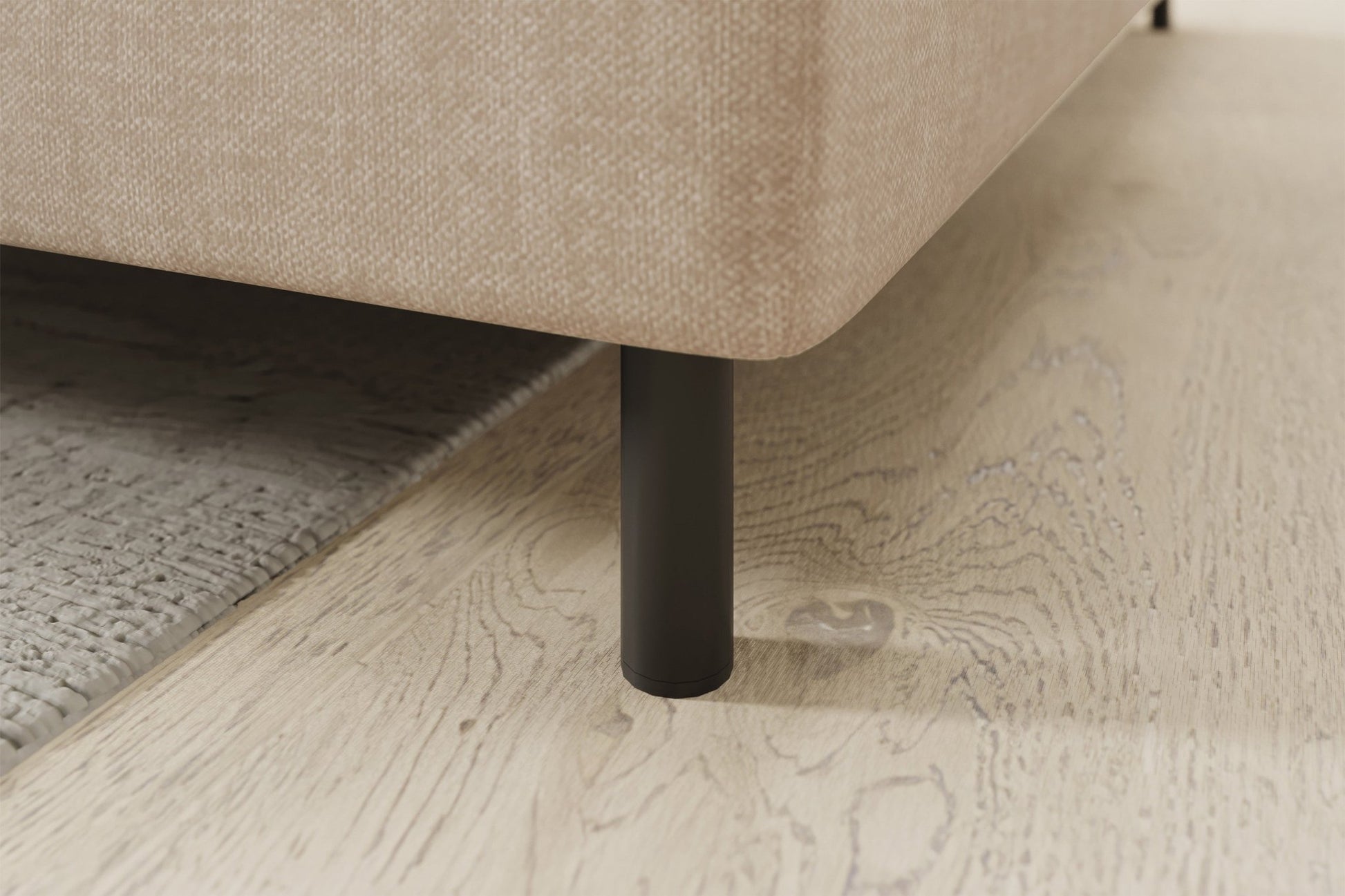 Barea 3 Seater Storage Sleeper Chaise Sofa - Beige - Couch Potato