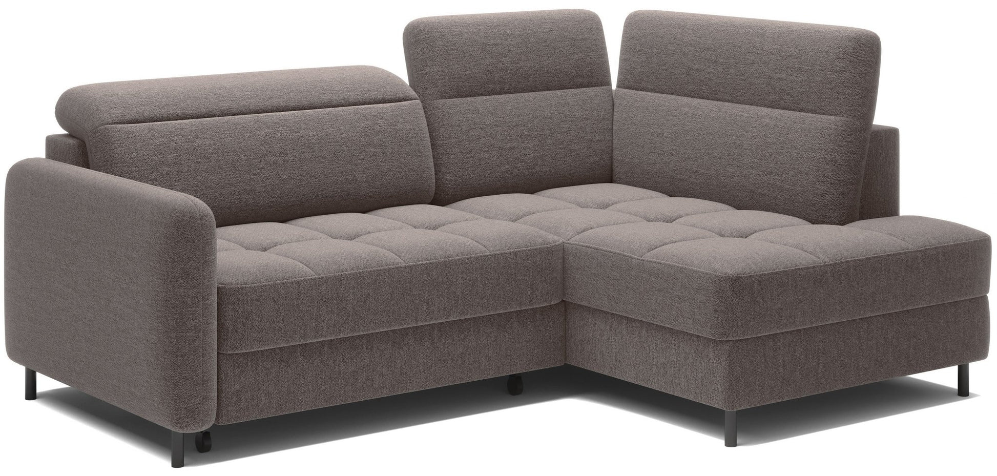 Barea 3 Seater Storage Sleeper Chaise Sofa - Fudge Brown - Couch Potato