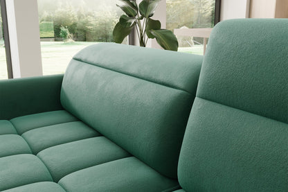 Barea 3 Seater Storage Sleeper Chaise Sofa - Emerald Green - Couch Potato