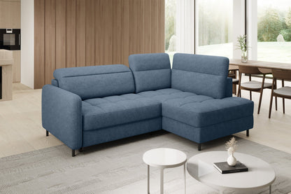 Barea 3 Seater Storage Sleeper Chaise Sofa - Soft Blue - Couch Potato