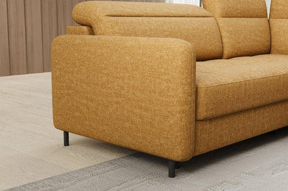 Barea 3 Seater Storage Sleeper Chaise Sofa - Mustard - Couch Potato