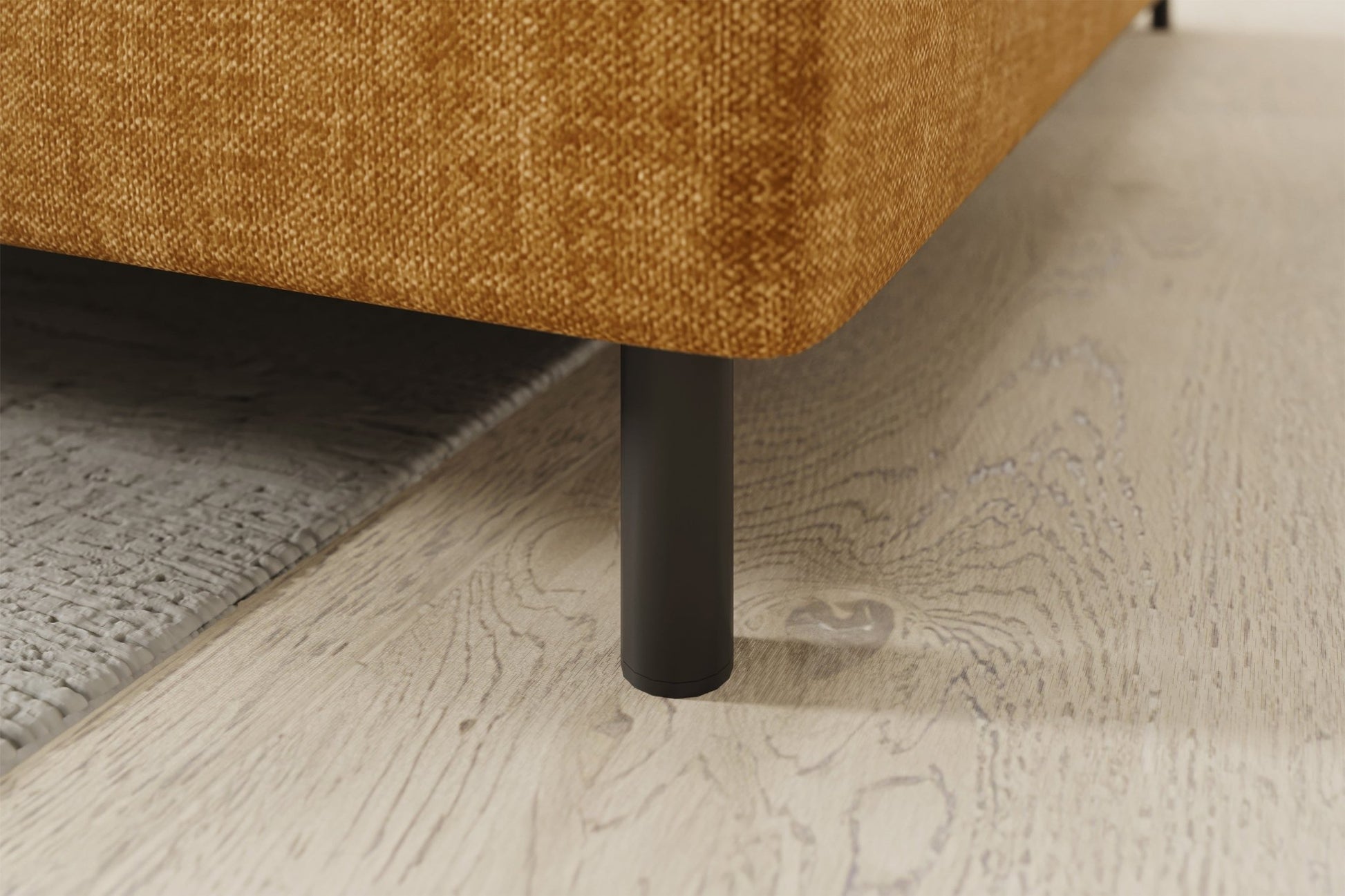 Barea 3 Seater Storage Sleeper Chaise Sofa - Mustard - Couch Potato