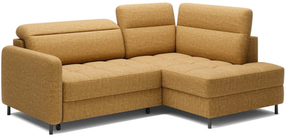 Barea 3 Seater Storage Sleeper Chaise Sofa - Mustard - Couch Potato