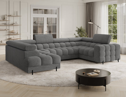 Fectory Sectional Storage Sleeper Chaise Sofa - Grey - Couch Potato