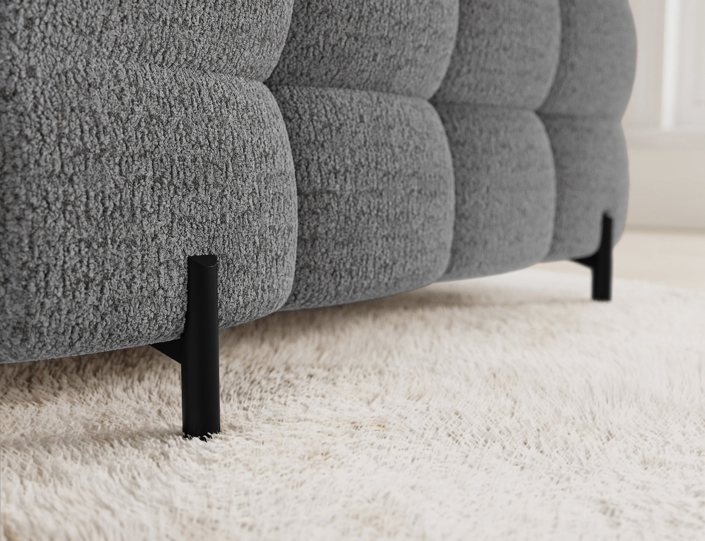 Fectory Sectional Storage Sleeper Chaise Sofa - Grey - Couch Potato