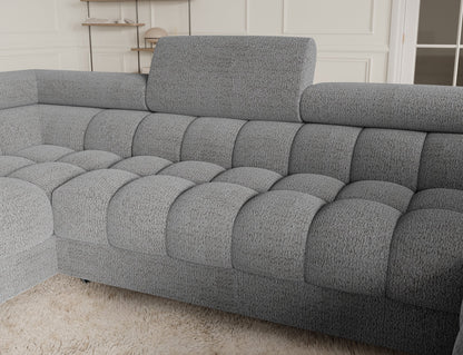 Fectory Sectional Storage Sleeper Chaise Sofa - Grey - Couch Potato