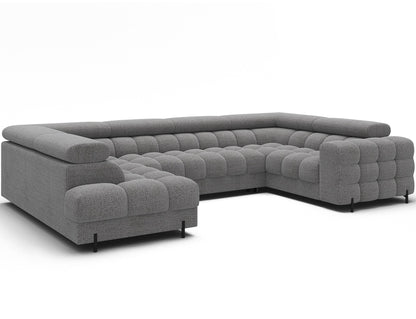 Fectory Sectional Storage Sleeper Chaise Sofa - Grey - Couch Potato