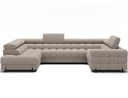 Fectory Sectional Storage Sleeper Chaise Sofa - Beige - Couch Potato