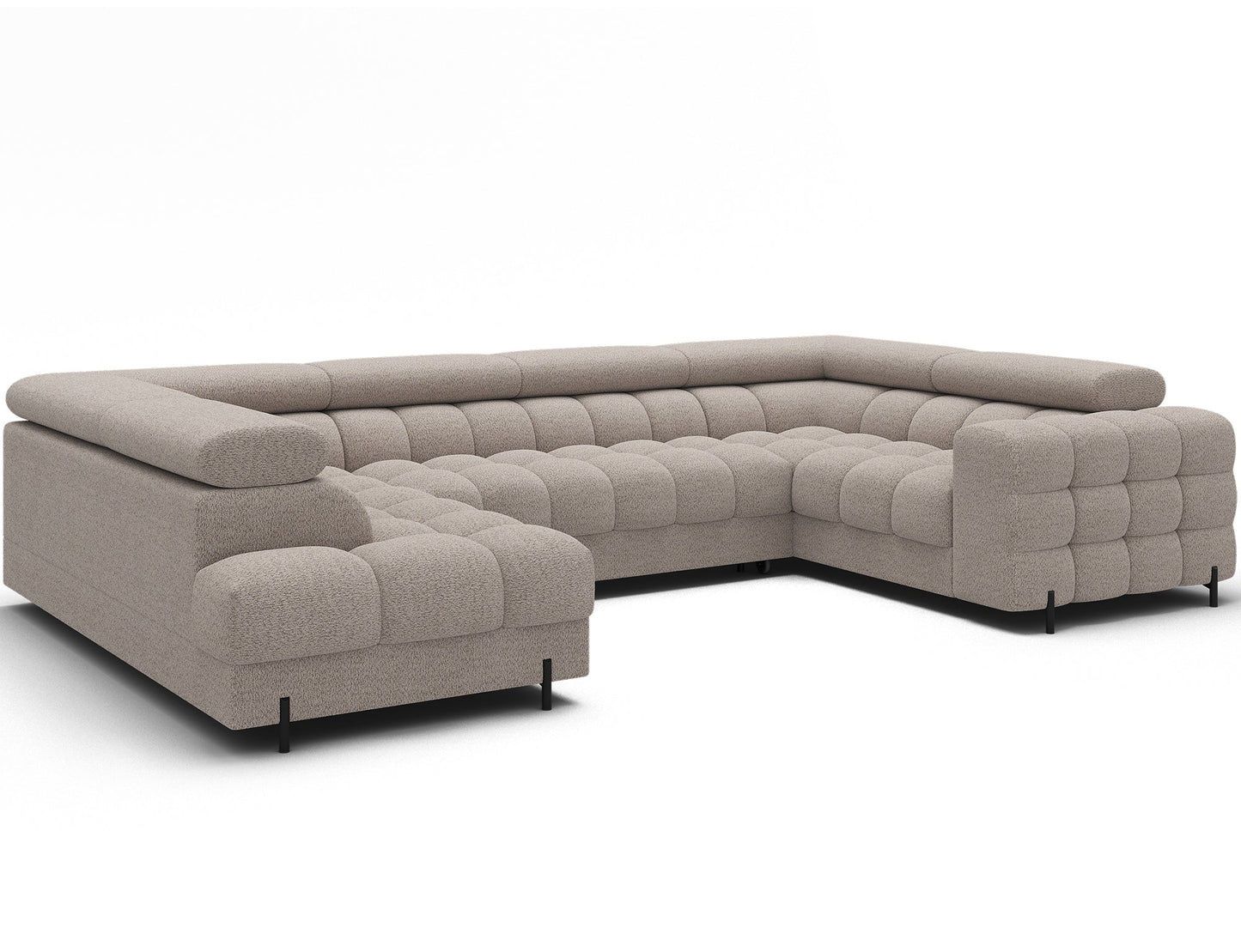 Fectory Sectional Storage Sleeper Chaise Sofa - Beige - Couch Potato